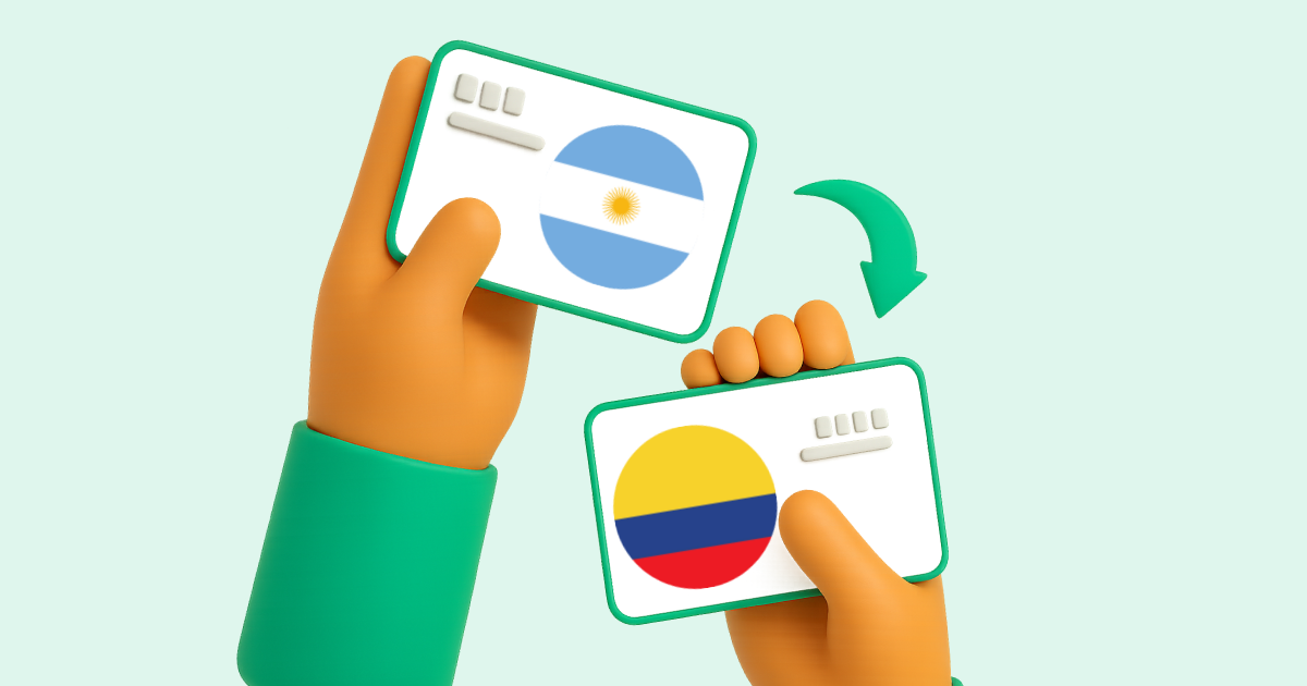 Pasar Transferencia bancaria Argentina a Transferencia bancaria Colombia