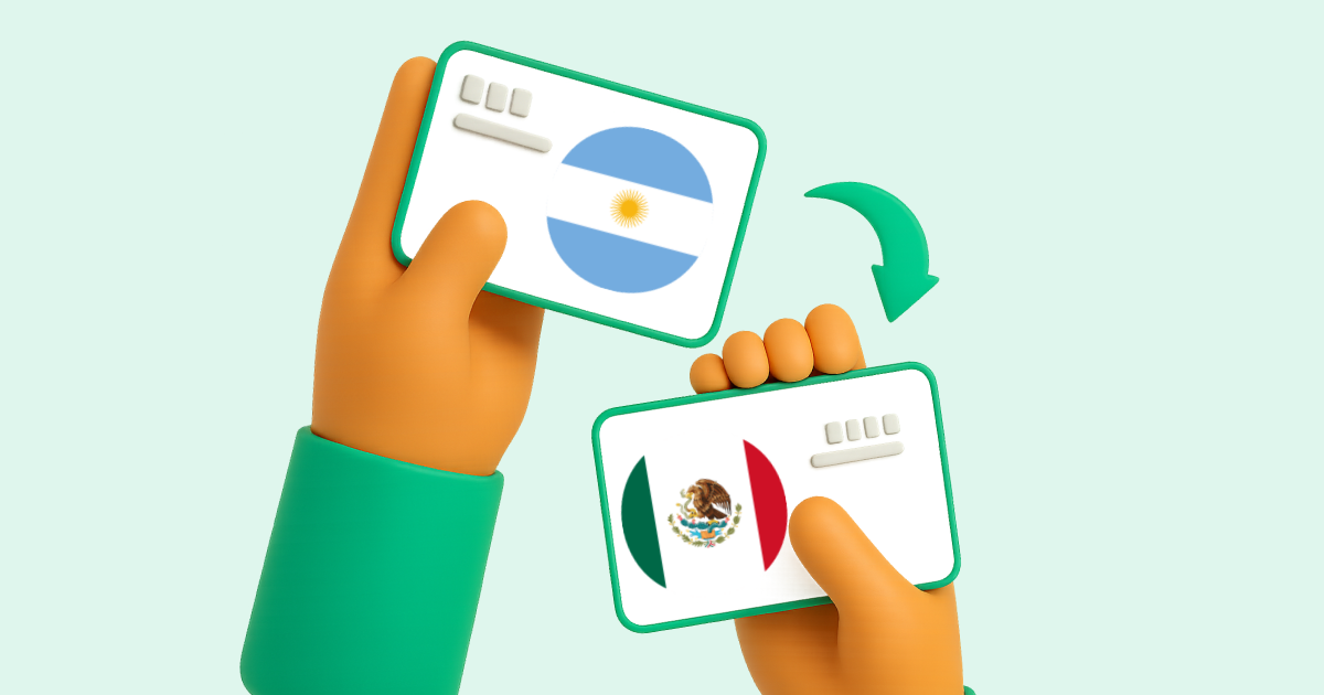 Pasar Transferencia bancaria Argentina a Transferencia bancaria México