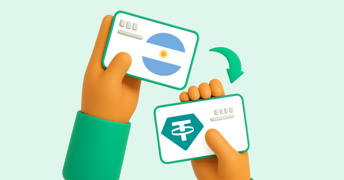 Pasar Transferencia bancaria Argentina a Tether USDT