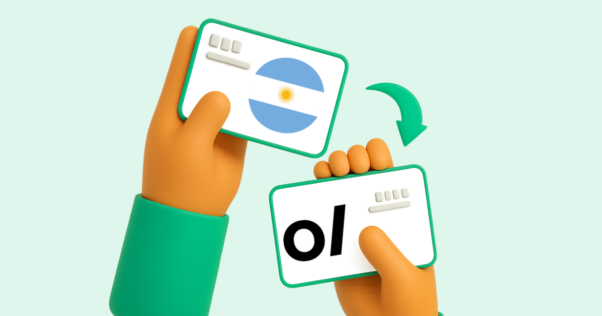 Pasar Transferencia bancaria Argentina a Volet