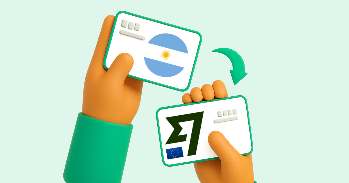 Pasar Transferencia bancaria Argentina a Wise EUR
