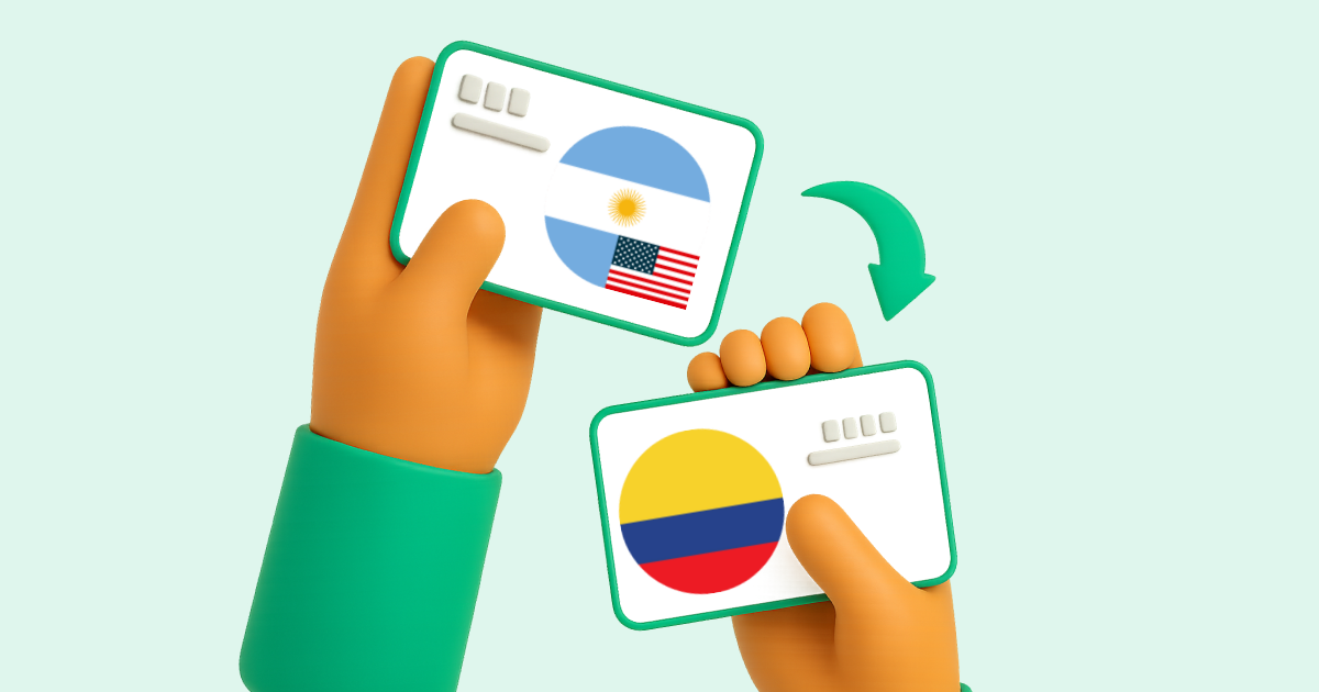 Pasar Transferencia bancaria Argentina en dólares a Transferencia bancaria Colombia