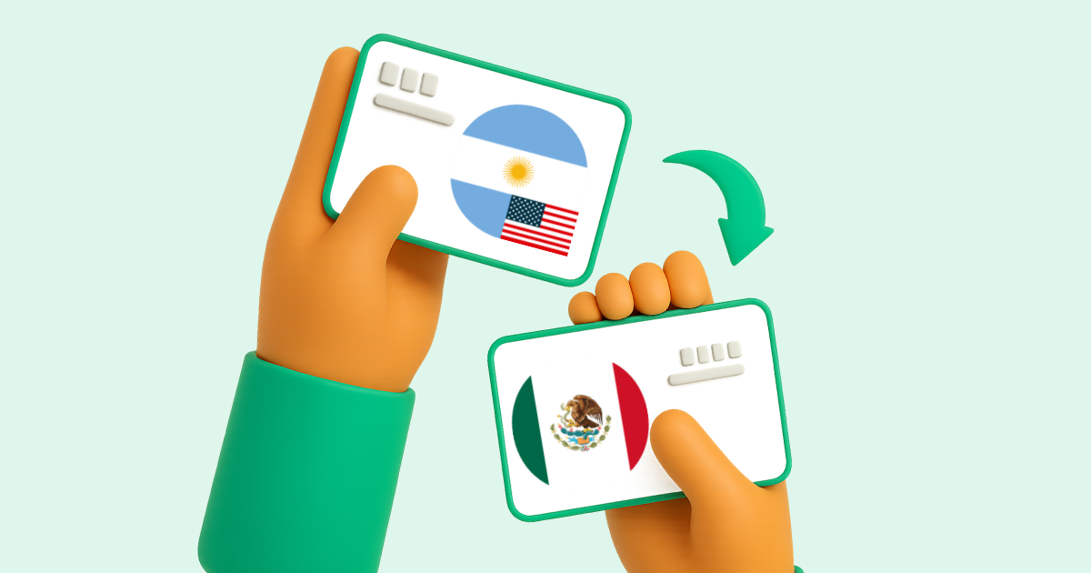 Pasar Transferencia bancaria Argentina en dólares a Transferencia bancaria México