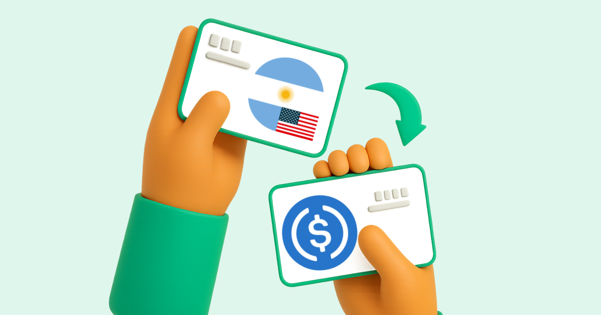 Pasar Transferencia bancaria Argentina en dólares a USDC (USD Coin)