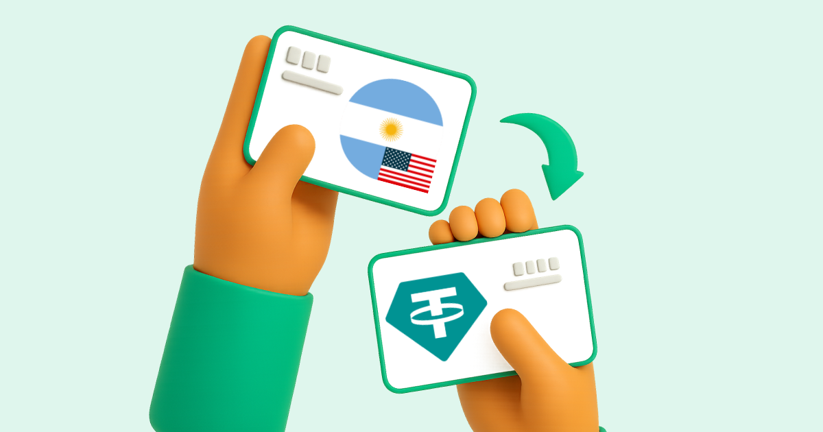 Pasar Transferencia bancaria Argentina en dólares a Tether USDT