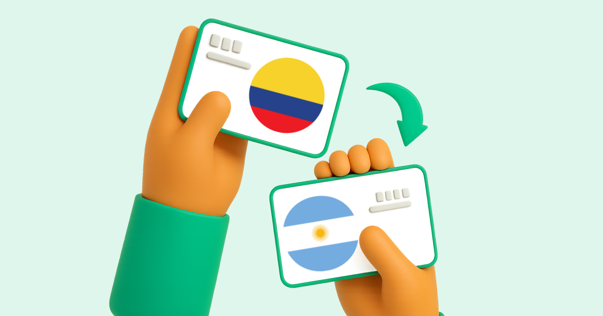 Pasar Transferencia bancaria Colombia a Transferencia bancaria Argentina