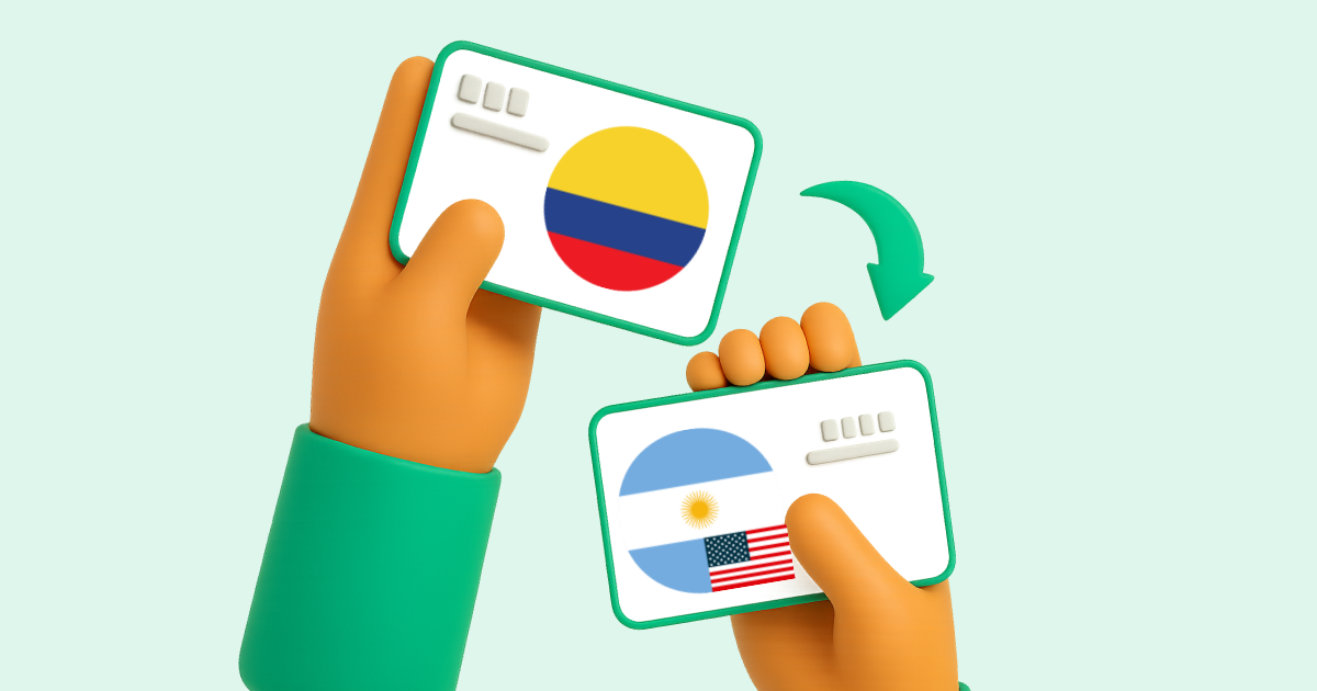 Pasar Transferencia bancaria Colombia a Transferencia bancaria Argentina en dólares