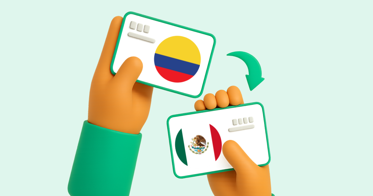 Pasar Transferencia bancaria Colombia a Transferencia bancaria México