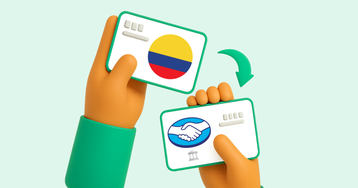 Pasar Transferencia bancaria Colombia a Mercado Pago