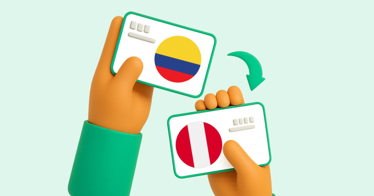 Pasar Transferencia bancaria Colombia a Transferencia bancaria Perú