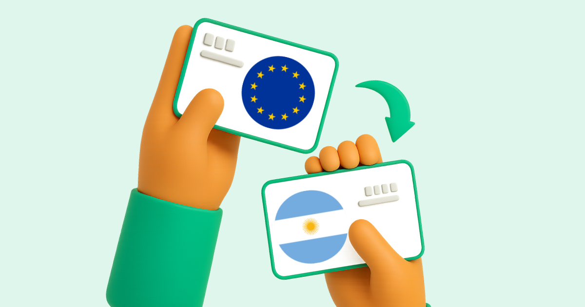 Pasar Transferencia bancaria Europa a Transferencia bancaria Argentina