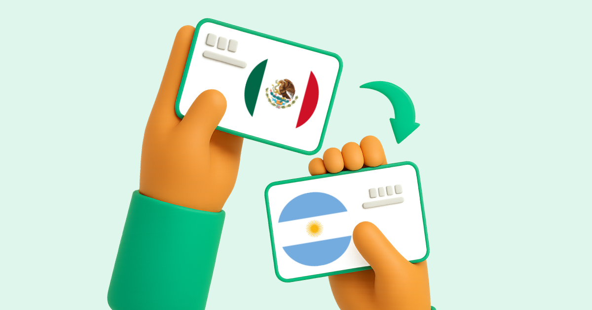 Pasar Transferencia bancaria México a Transferencia bancaria Argentina