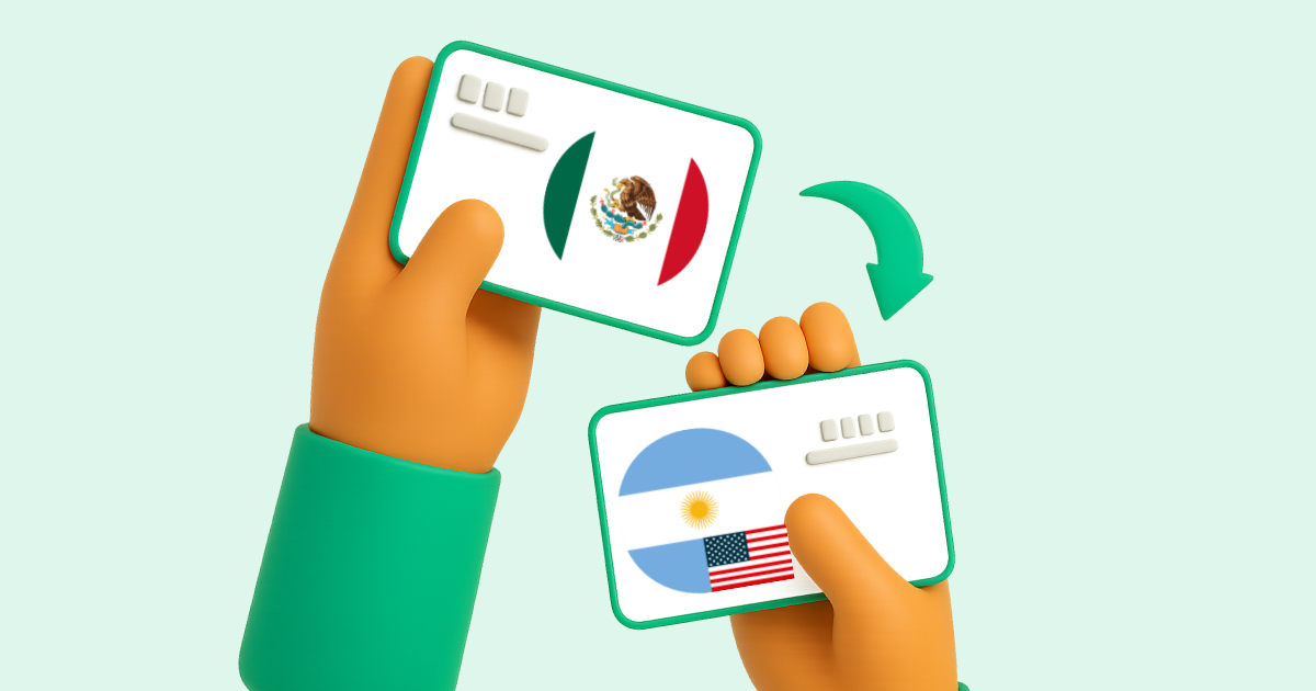 Pasar Transferencia bancaria México a Transferencia bancaria Argentina en dólares