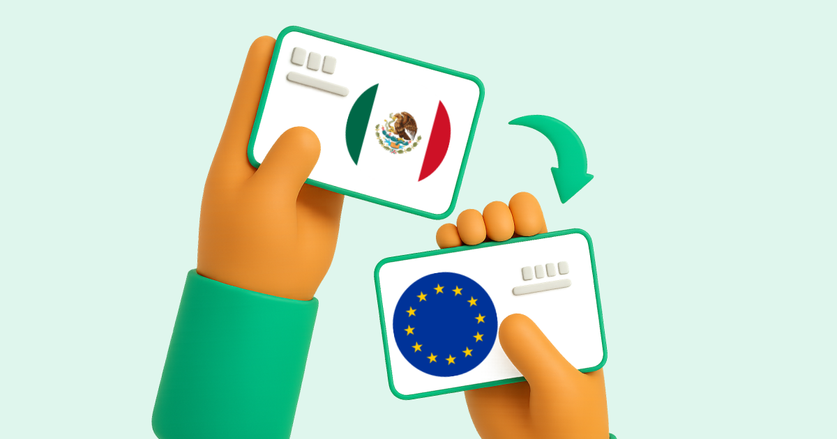 Pasar Transferencia bancaria México a Transferencia bancaria Europa