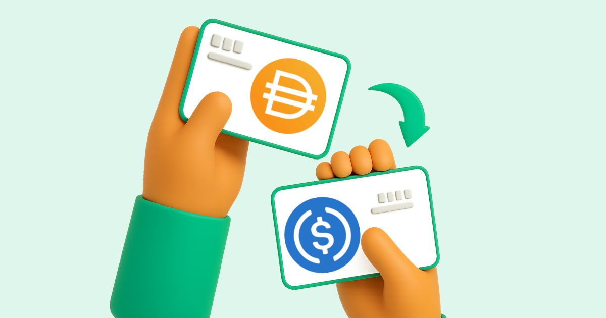 Pasar DAI criptomoneda a USDC (USD Coin)