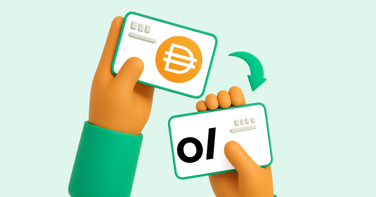 Pasar DAI criptomoneda a Volet