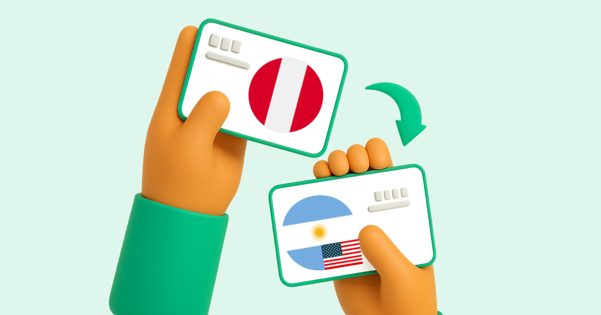 Pasar Transferencia bancaria Perú a Transferencia bancaria Argentina en dólares