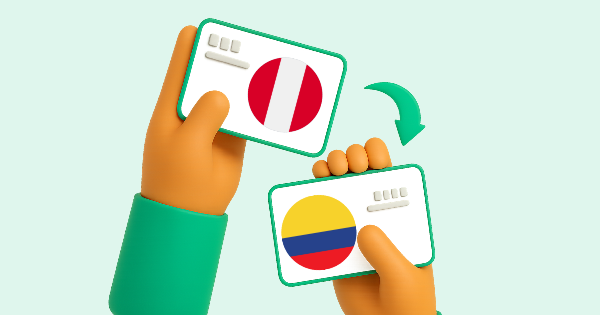 Pasar Transferencia bancaria Perú a Transferencia bancaria Colombia