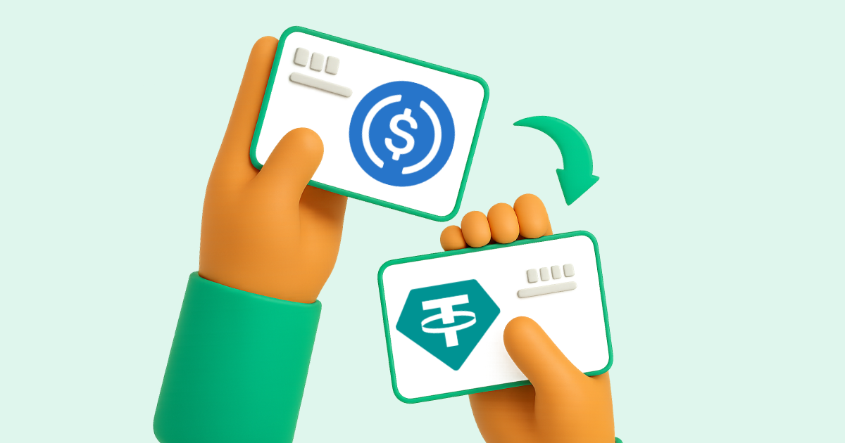 Pasar USDC (USD Coin) a Tether USDT