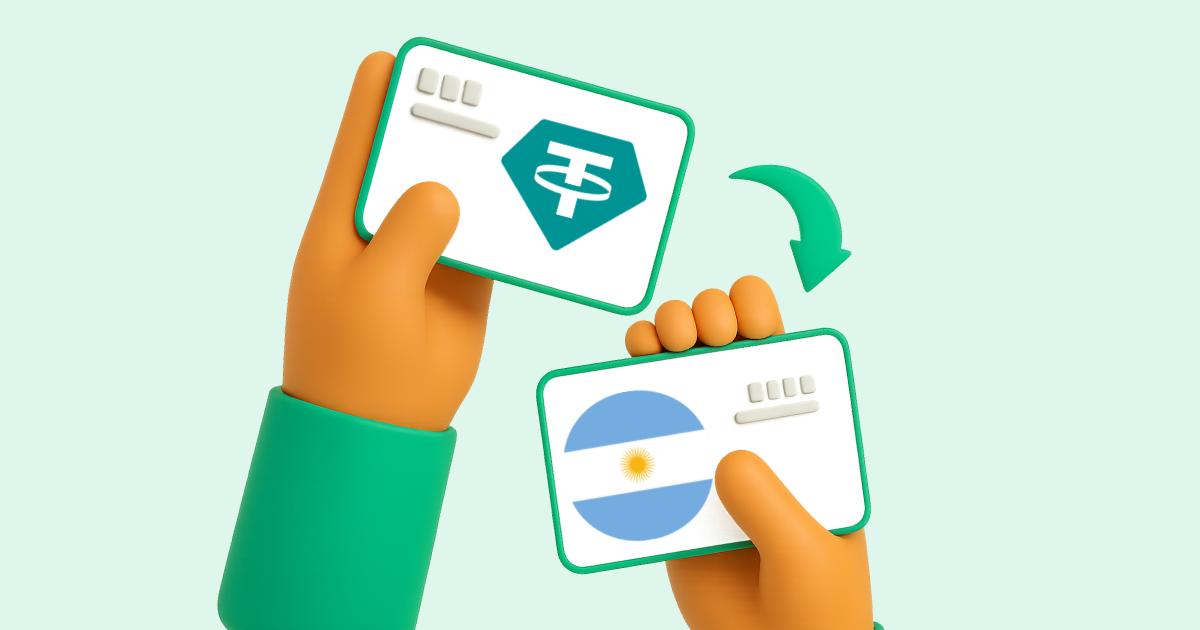 Pasar Tether USDT a Transferencia bancaria Argentina