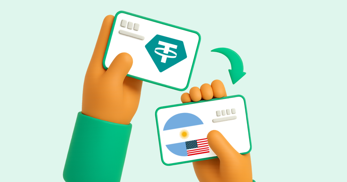 Pasar Tether USDT a Transferencia bancaria Argentina en dólares