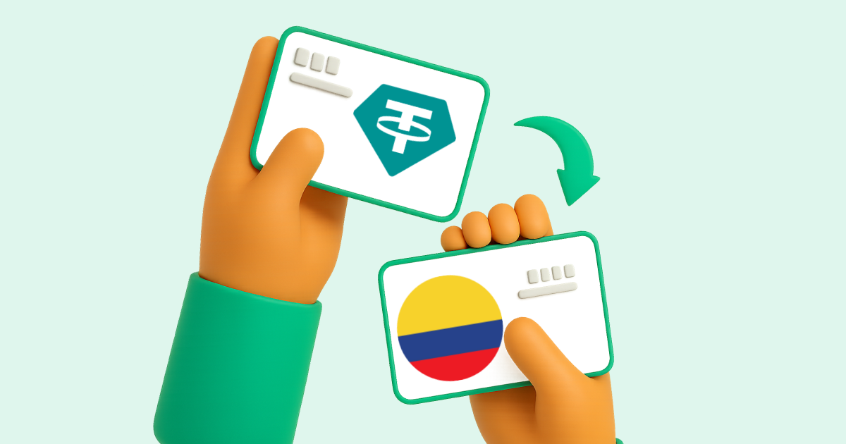 Pasar Tether USDT a Transferencia bancaria Colombia