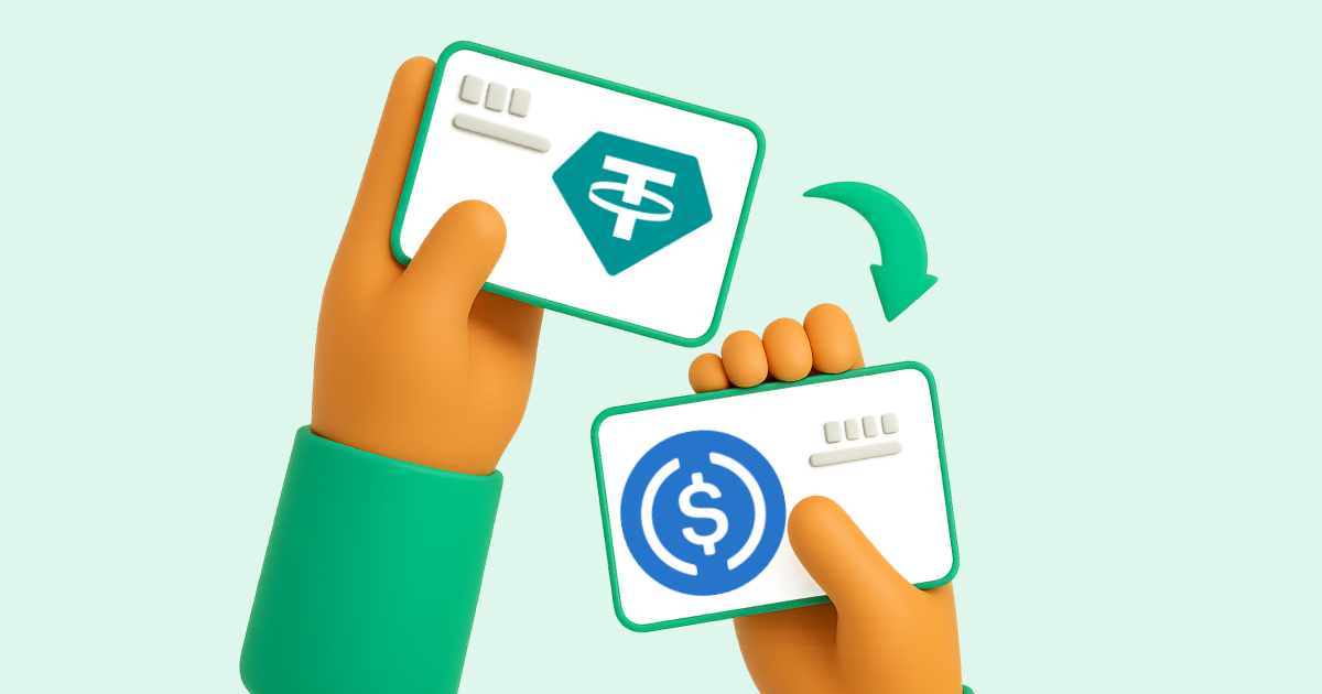 Pasar Tether USDT a USDC (USD Coin)